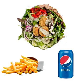 Menú Pita Kebab Falafel (4 Uds.) Con Papa Y Vigital
