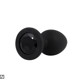 N69 korek analny silikonowy S czarny kryształek 130470A