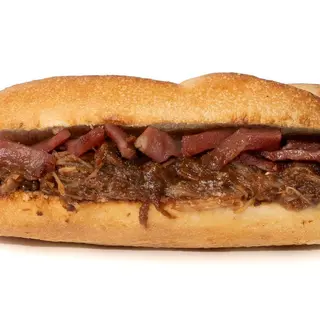 37. Pulled pork BBQ e bacon fumado