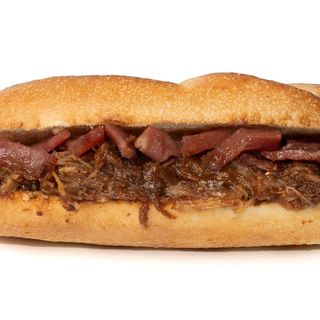 37. Pulled pork BBQ e bacon fumado