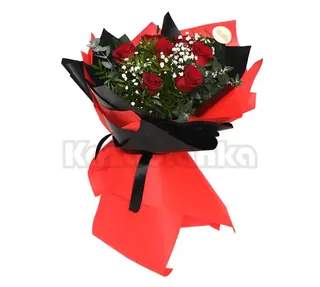 Buket - Crvene ruže sa elegantnom dekoracijom (BKT 141)