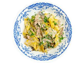 Tagliatelle z grzybami i kurczakiem