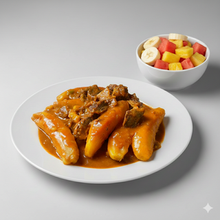 Katogo beef + porridge + fruits