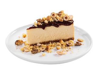 Sernik z białą czekoladą, powidłami śliwkowymi, kruszonką