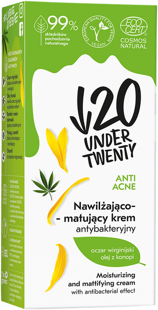 Crema hidratanta si matifianta cu efect antibacterian Under20, 50ml