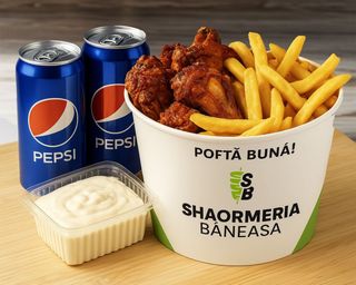 MENIU MEGA BUCKET ARIPIOARE CU 2 PEPSI