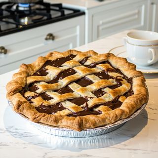 Plăcintă cu Nutella și banane (facută in casă, la cuptor pe lemne)