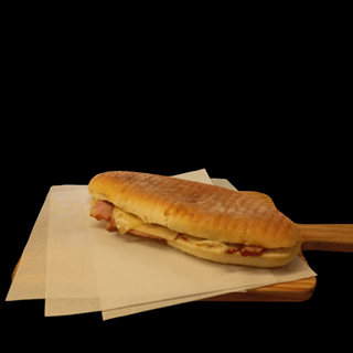 Panino bacon Emmental e salsa a scelta