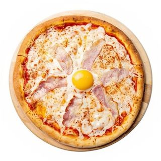 Pizza jamón y huevo