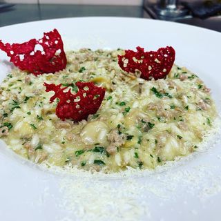 Risotto funghi e salsiccia
