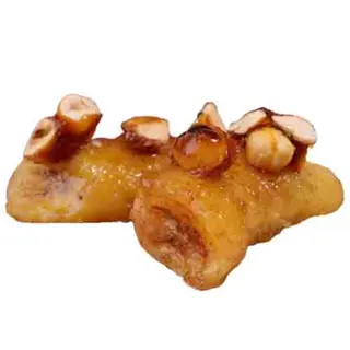 Plátano frito con miel y nueces