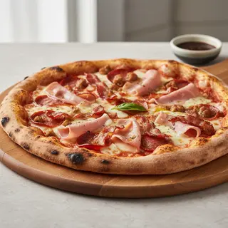Pizza Quattro Carni uriasa