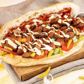 მექსიკური ჰოთ-დოგი ორმაგი ლორით პურში + 1Xკოკა-კოლა