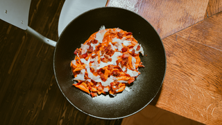 Garganelli alla vodka with guanciale
