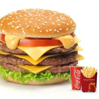 Panino Triplo Cheese Burger menù