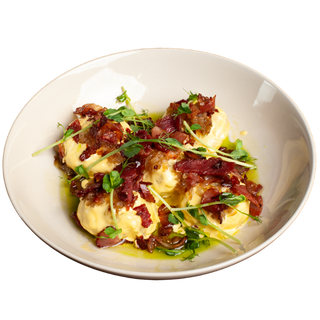 Kluski z szarpaną wieprzowiną