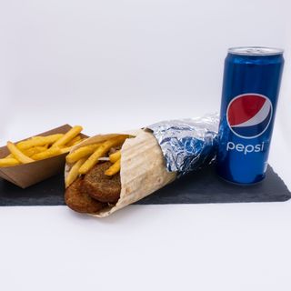 piadina falafil+patatine+pepsi