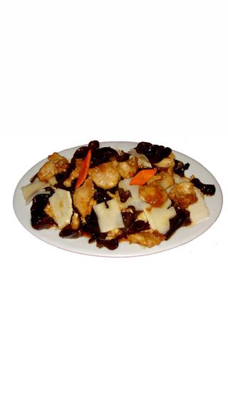 200. Свинско с китайски гъби и бамбук 700г