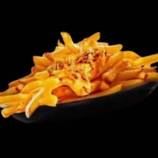 Patatas con cebolla crispy y cheddar