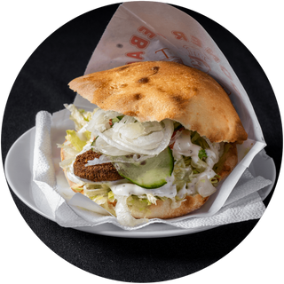 Kebab no Pão Turco Falafel (Vegetariano)