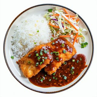 Filet panierowany w sosie kremowym (na słodko)