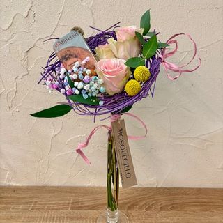 Bouquet rosas rosadas&chocolate negro