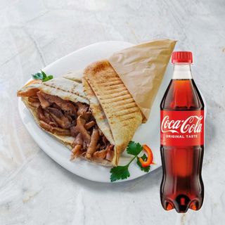 Cienki pita rollo średni + Coca-cola 0,5l