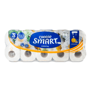 Папір туалетний Choose Smart Essential ромашка 3-шаровий (10шт)