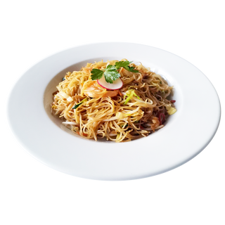 24a. Spaghetti di riso con gamberi