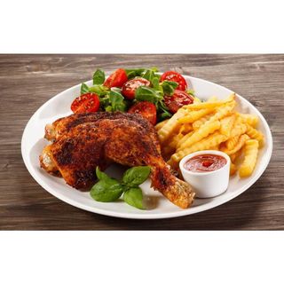 Fries and 1/4 chicken