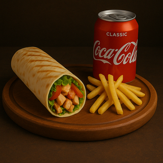 Шаурма з курки XL та фрі з Кока-Колою