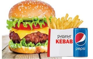 Combo hamburger, chips & Pepsi