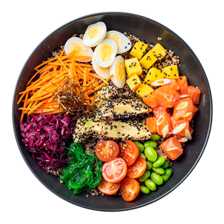 Poke bowl z łososiem i komosą ryżową