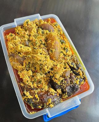 Egusi soup with goat meat