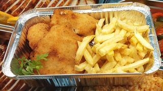 Panados de Frango c/ Arroz ou Batata Frita