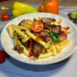 Фри с мясом (400г)
