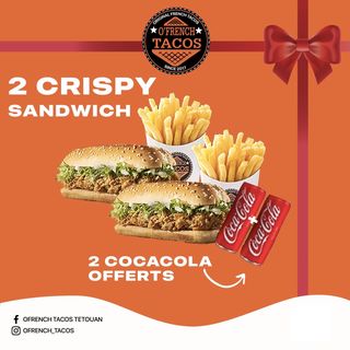 2 crispy sandwish = 2 coca cola gratuits