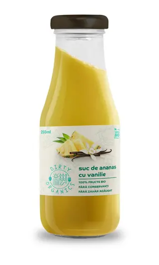 Suc bio de ananas cu vanilie 250 ml