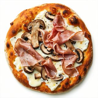 Pizza crudo e porcini