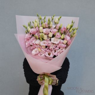 Buchet de eustoma roz pal