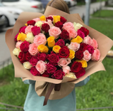 100 ფერადი ვარდი