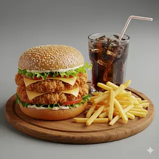 Chicken burger triplo - menù