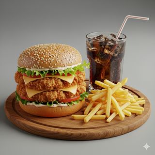 Chicken burger triplo - menù