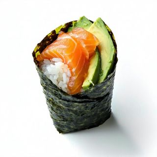 Temaki riso, salmone crudo, avocado