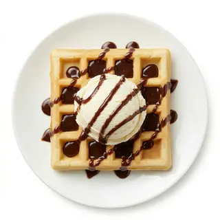 Gofre Chocolate Caliente Con Helado