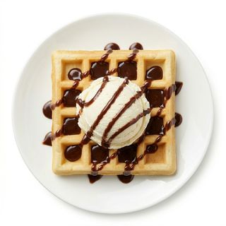 Gofre Chocolate Caliente Con Helado