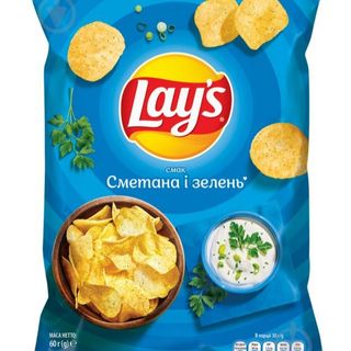 Чипси Lay's Зі Смаком Сметани І Зелені 120 Г