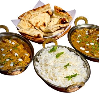 Curry Vegetal Con Arroz Y Pan Naan (Roti)