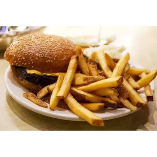 Plain Beef Burger and Chips