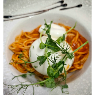 Spaghetti con burrata